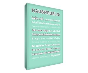 Little Helper HR128-03G Feel Good Art Tableau sur toile avec citations en allemand Typographie moderne Vert menthe 30 x 20 cm