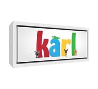Little Helper KARL1542-FC-15DE Impression sur toile encadrée avec nom de garçon Karl Petit format 19 x 46 x 3 cm