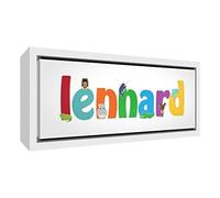 Little Helper LENNARD1542-FC-15DE Impression sur toile encadrée avec nom de garçon Lennard Petit format 19 x 46 x 3 cm
