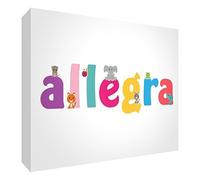 Little Helper LHV-ALLEGRA-A5BLK-15IT Panneau décoratif pour nouveau-né/baptême, idée cadeau, motif personnalisable avec nom de fille Allegra, multicolore, 14,8 x 21 x 2 cm