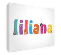 Little Helper LHV-LILILIANA-A5BLK-15IT Panneau décoratif pour nouveau-né/baptême Idée cadeau, dessin personnalisable avec nom de fille Liliana, multicolore, 14,8 x 21 x 2 cm