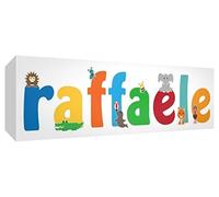 Little Helper LHV-RAFFAELE-1542-15IT Toile pour Nursery avec panneau frontal, motif personnalisé avec nom de garçons, multicolore, 15 x 42 x 4 cm