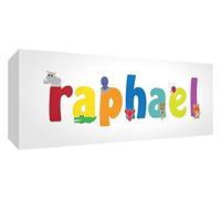 Little Helper LHV-RAPHAEL-3084-15FR Toile Boîte Galerie Enveloppé avec Panneau Avant Style Illustratif Coloré avec le Nom de Jeune Garçon Raphaël 30 x 84 x 3 cm Grand