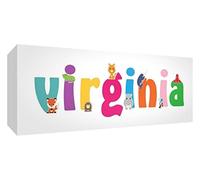 Little Helper LHV-VIRGINIA-3084-15IT Toile pour Nursery avec panneau avant, motif personnalisable, 30 x 84 x 3 cm