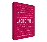 Little Helper LM128-05G Feel Good Art Tableau sur toile de lin avec citations en langue allemande Typographie moderne Rose 30 x 20 cm