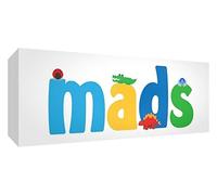 Little Helper MADS1542-15DE Impression sur toile personnalisée avec nom de garçon, Mads 15 x 42 x 4 cm