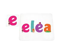 Little Helper Napperon avec Coaster Style Illustratif Coloré avec le Nom de Jeune Fille Elea