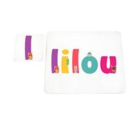 Little Helper Napperon avec Coaster Style Illustratif Coloré avec le Nom de Jeune Fille Lilou