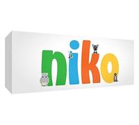 Little Helper NIKO1542-15DE Impression sur toile personnalisée avec nom de garçon Niko Petit format 15 x 42 x 4 cm