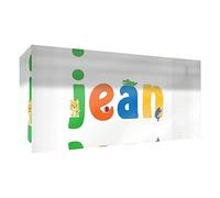 Little Helper Souvenir Décoratif en Acrylique Transparent Poli comme Diamant Style Illustratif Coloré avec le Nom de Jeune Garçon Jean 5 x 15 x 2 cm Petit