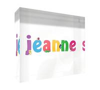Little Helper Souvenir Décoratif en Acrylique Transparent Poli comme Diamant Style Illustratif Coloré avec le Nom de Jeune Fille Jeanne 14,8 x 21 x 2 cm Grand