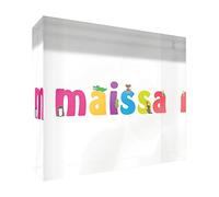 Little Helper Souvenir Décoratif en Acrylique Transparent Poli comme Diamant Style Illustratif Coloré avec le Nom de Jeune Fille Maissa 10,5 x 15 x 2 cm Grand