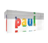 Little Helper Souvenir Décoratif en Acrylique Transparent Poli comme Diamant Style Illustratif Coloré avec le Nom de Jeune Garçon Paul 5 x 21 x 2 cm Grand