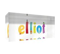Little Helper Souvenir Décoratif en Acrylique Transparent Poli comme Diamant Style Illustratif Coloré avec le Nom de Jeune Garçon Elliot 5 x 21 x 2 cm Grand