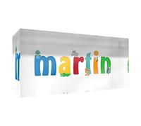 Little Helper Souvenir Décoratif en Acrylique Transparent Poli comme Diamant Style Illustratif Coloré avec le Nom de Jeune Garçon Martin 5 x 15 x 2 cm Petit