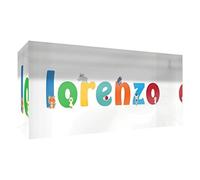 Little Helper Souvenir Décoratif en Acrylique Transparent Poli comme Diamant Style Illustratif Coloré avec le Nom de Jeune Garçon Lorenzo 5 x 21 x 2 cm Grand