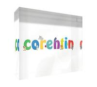 Little Helper Souvenir Décoratif en Acrylique Transparent Poli comme Diamant Style Illustratif Coloré avec le Nom de Jeune Garçon Corentin 15 x 21 x 2 cm Grand