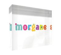 Little Helper Souvenir Décoratif en Acrylique Transparent Poli comme Diamant Style Illustratif Coloré avec le Nom de Jeune Fille Morgane 14,8 x 21 x 2 cm Grand