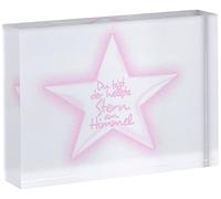 Little Helper STARS-A7BLK-13G Bloc décoratif en verre poli diamant Rose clair 7,4 x 10,5 cm