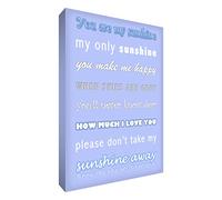 Little Helper SUN128-14G Feel Good Art Tableau sur toile avec citations en langue allemande You are my sunshine Typographie moderne Bleu clair 30 x 20 cm