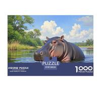 Little Hippopotames 1000 Pieces Jigsaw Puzzles for Adults Educhational Games Stress Relieving Entertainment Exercise The Memory of The Brain for Adults and Kids, Age 12 Years Up 38x26cm/1000pcs