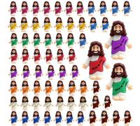 Little Jesus Lot de 40, 60 et 105 mini figurines de Jésus vous aime religieux Christ Sauveur pour fête de Noël, cadeaux de baptême, école du dimanche, Pâques, travaux manuels (70 pièces)