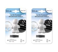 LITTLE JOE Désodorisant Voiture Senteur Voiture Neuve, Personnage à fixer sur l'Aérateur, Blanc, NEW CAR (Lot de 2)