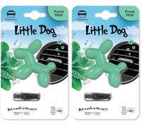 Little Joe Little Dog Parfumeur de gel Arôme Fresh Mint pour l'aérateur de voiture. Longue durée, jusqu'à 45 jours. Parfum irrésistible et amusant pour tous les publics. (Lot de 2)
