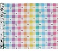 Little Johnny Tissu en coton vichy à carreaux - 152,4 cm de large - 100 % coton - Pour travaux manuels, matelassage, couture, Saint-Valentin - Blanc