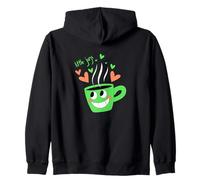 Little Joys Tasse à café Motif Dessin animé Souriant Sweat à Capuche