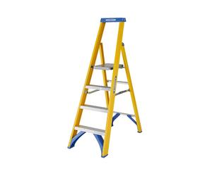 Little Jumbo 1277170418 Werner Échelle Plateforme - Simple - Fibre De Verre - 1 X 4 Marches - Max. Hauteur De Travail 2,73m