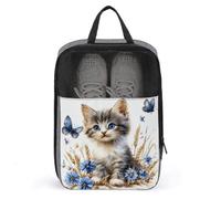 Little Kitten Sac à chaussures de golf avec oreilles de blé et papillons pour voyage et usage quotidien