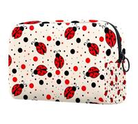 Little Ladybug et Ploka Dots Trousse à cosmétiques pour femme, trousse de toilette de voyage, grande pochette de maquillage pratique avec fermeture éclair, multicolore, 18.5x7.5x13cm/7.3x3x5.1in,