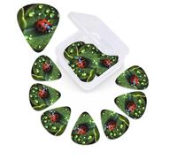 Little Ladybug Lot de 12 médiators en celluloïd, 3 épaisseurs différentes, pour basse, guitare électrique, acoustique, ukulélé, cadeau pour homme et femme (0,46 mm, 0,71 mm, 0,96 mm)