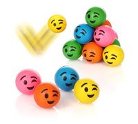 Little Lino Flummis Lot de 15 figurines « Visage souriant » 25 mm - Petit cadeau coloré pour anniversaire d'enfant ou tombolas