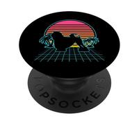 Little Lion Dog Vintage 80s Vaporwave Aesthetic Dog Lover PopSockets PopGrip Adhésif
