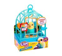 Little Live Pets Indie, Oiseau interactif réaliste et sa Cage | Cage 25 cm et oiseau 10,9 cm, 20+ sons et réactions, il enregistre et répète ce que tu dis ; dès 5 ans