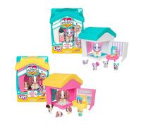 Little Live Pets Mama Surprise Families - Coffret Maison de Maman Bouledogue français et épagneul, 2 Maisons et des Chiots Uniques, 4-6 bébés par Maman, Set de Jeu Pliable, + de 80 à Collectionner
