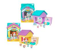 Little Live Pets Mama Surprise Families - Coffret Maison de Maman Bouledogue français et épagneul, 2 Maisons et des Chiots Uniques, 4-6 bébés par Maman, Set de Jeu Pliable, + de 80 à Collectionner