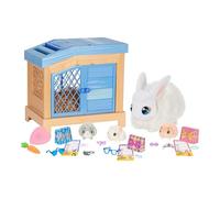 Little Live Pets Mama Surprise - Lapin Occupe-toi de la Maman Elle Attend 3 bébés ! Lapin interactif et Set de Jeu clapier Plus de 20 Sons et réactions Accessoires pour Les bébés À partir de 4 Ans