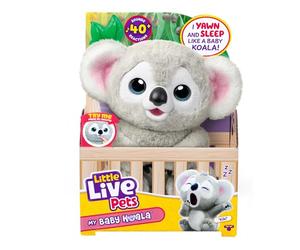 Little Live Pets My Baby Koala - Kiki, Peluche Interactive avec Plus de 40 Sons et réactions, 26 cm, Baille, Ouvre et Ferme Les Yeux, Mange sa Feuille, À partir de 4 Ans
