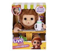 Little Live Pets My Baby Monkey Mangue avec bouteille ? Jouet interactif doux et câlin pour enfants de 4 ans ? Plus de 50 sons et réactions