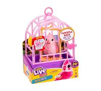 Little Live Pets My Really Real Bird & Cage - Rosie, Oiseau interactif réaliste, 20+ Sons et réactions, Cage 25 cm, Bird 10,9 cm, Il enregistre et répète ce Que tu dis, Transporte et Expose Ton Bird