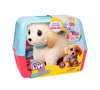 Little Live Pets Ouchies - Cooper The Retriever Puppy, Soigne Ton Animal comme Un vétérinaire, Pose Un plâtre, Chiot Qui Marche et Caisse de Transport, Joue à l'infini, Plus de 50 Sons et réactions