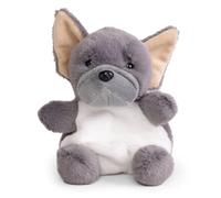 Little Living Nature Snugglies Chien Bouledogue Français Gris - Jouet en Peluche Doux pour Enfants, Poupée Chien Câline, Animal en Peluche