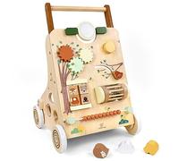 Little Log Trotteur en bois Trotteur à pousser pour tout-petits Centres d'activités multifonctions pour bébé avec trieur de formes Jouet en bois Cadeau pour filles Biys 1 2 3 ans