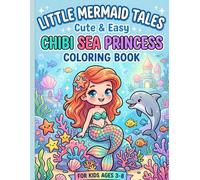 Little Mermaid Tales: Cute & Easy Chibi Sea Princess Coloring Book for Kids Ages 3-8