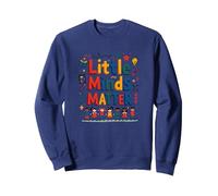Little Minds Matter - Cadeau de Reconnaissance pour Enseignants de garderie Sweatshirt, Unisexe pour Adultes, Bleu Marine, XXL