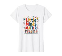 Little Minds Matter - Cadeau de Reconnaissance pour Enseignants de garderie T-Shirt, Femme, Blanc, XXL