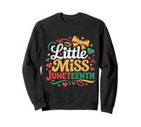 Little Miss Juneteenth pour filles avec nœud coquette et cœurs mignons Sweatshirt